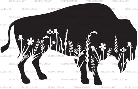Floral Bison SVG TribaliumArtSF 