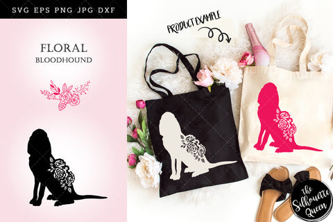 Floral Bloodhound Dog svg file for cricut, for silhouette, cut eps, cutting png, cuttable dxf, Instant Download design SVG Loveleen Kaur 