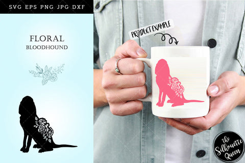 Floral Bloodhound Dog svg file for cricut, for silhouette, cut eps, cutting png, cuttable dxf, Instant Download design SVG Loveleen Kaur 