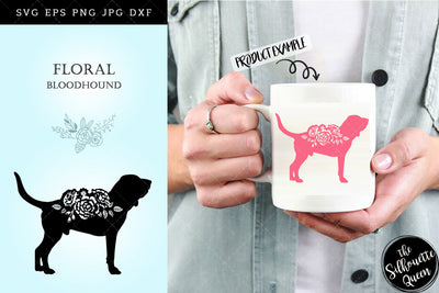 Floral Bloodhound Dog svg file for cricut, for silhouette, cut eps, cutting png, cuttable dxf, Instant Download design SVG Loveleen Kaur 