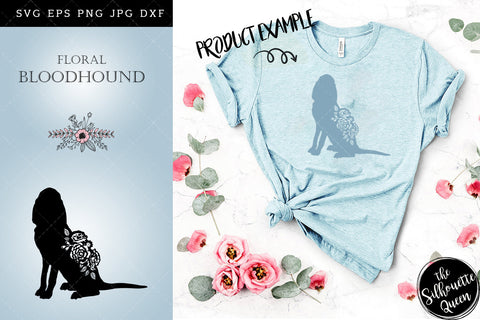 Floral Bloodhound Dog svg file for cricut, for silhouette, cut eps, cutting png, cuttable dxf, Instant Download design SVG Loveleen Kaur 