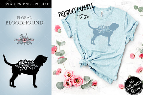 Floral Bloodhound Dog svg file for cricut, for silhouette, cut eps, cutting png, cuttable dxf, Instant Download design SVG Loveleen Kaur 