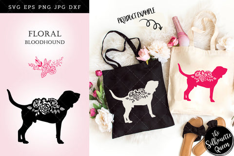 Floral Bloodhound Dog svg file for cricut, for silhouette, cut eps, cutting png, cuttable dxf, Instant Download design SVG Loveleen Kaur 