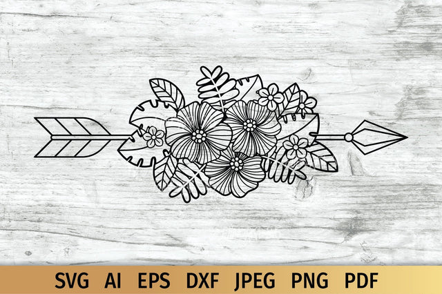 Floral Boho Arrow SVG. SVG Elinorka 
