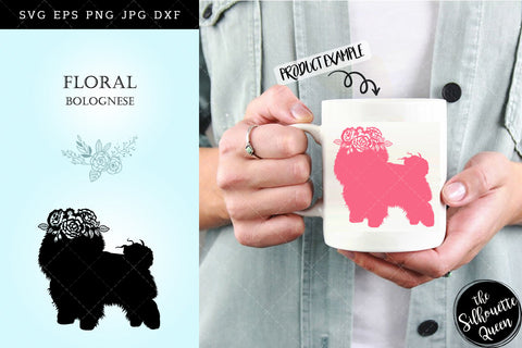 Floral Bolognese Dog svg file for cricut, for silhouette, cut eps, cutting png, cuttable dxf, Instant Download design SVG Loveleen Kaur 