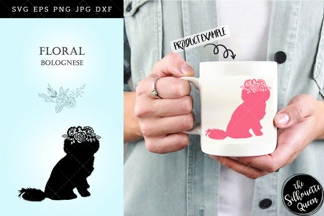 Floral Bolognese Dog svg file for cricut, for silhouette, cut eps, cutting png, cuttable dxf, Instant Download design SVG Loveleen Kaur 