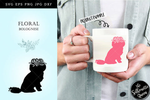 Floral Bolognese Dog svg file for cricut, for silhouette, cut eps, cutting png, cuttable dxf, Instant Download design SVG Loveleen Kaur 