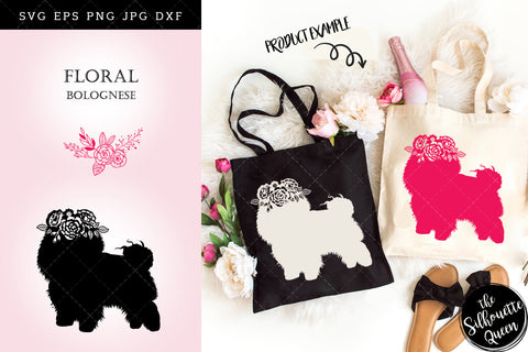 Floral Bolognese Dog svg file for cricut, for silhouette, cut eps, cutting png, cuttable dxf, Instant Download design SVG Loveleen Kaur 