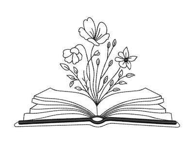 Floral Book Embroidery Design, 4 sizes, Instant Download Embroidery/Applique DESIGNS Nino Nadaraia 