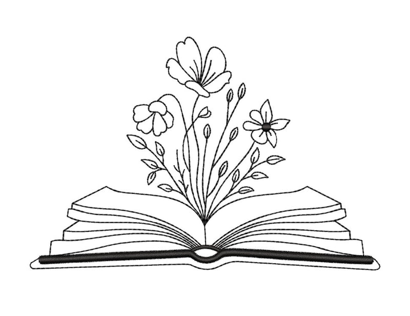 Floral Book Embroidery Design, 4 sizes, Instant Download Embroidery/Applique DESIGNS Nino Nadaraia 