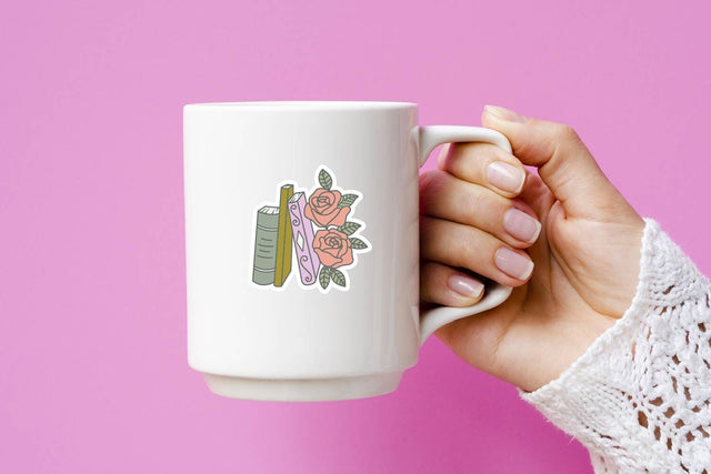 Floral Book sticker printable SVG dadan_pm 