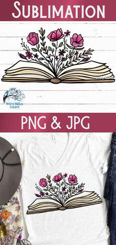 Floral Book Sublimation PNG Sublimation Wispy Willow Designs 