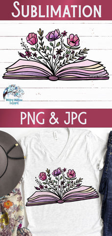 Floral Book Sublimation PNG Sublimation Wispy Willow Designs 