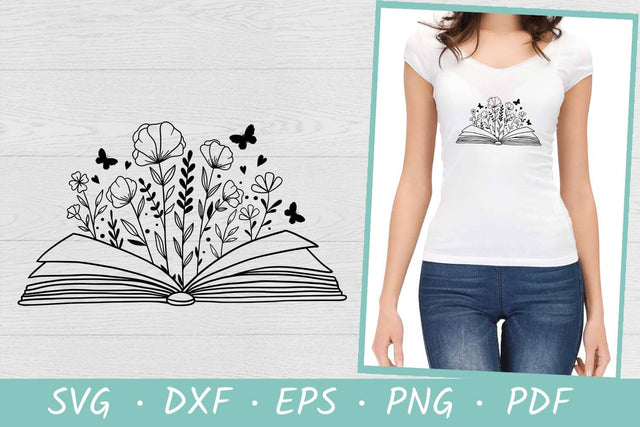 Floral Book SVG Cut File | Book with Flowers | Butterfly SVG Irina Ostapenko 