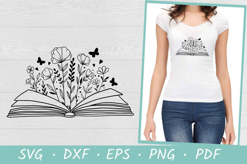 Floral Book SVG Cut File | Book with Flowers | Butterfly SVG Irina Ostapenko 