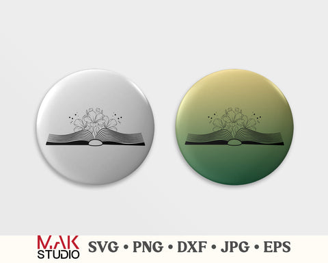 Floral book svg, Flower book svg, Book with flowers svg, Book svg, Reading svg, Read svg, Flowers svg, Flowers growing book svg, Flowers svg SVG MAKStudion 