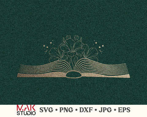 Floral book svg, Flower book svg, Book with flowers svg, Book svg, Reading svg, Read svg, Flowers svg, Flowers growing book svg, Flowers svg SVG MAKStudion 