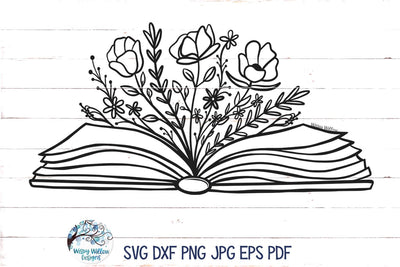 Floral Book SVG SVG Wispy Willow Designs 