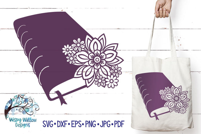 Floral Book SVG SVG Wispy Willow Designs 