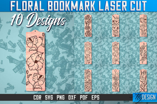 Floral Bookmark Laser Cut | SVG Design SVG Fly Design 