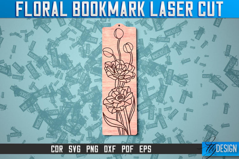 Floral Bookmark Laser Cut | SVG Design SVG Fly Design 