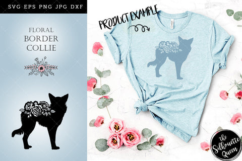 Floral Border Collie Dog svg file for cricut, for silhouette, cut eps, cutting png, cuttable dxf, Instant Download design SVG Loveleen Kaur 