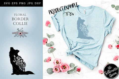 Floral Border Collie Dog svg file for cricut, for silhouette, cut eps, cutting png, cuttable dxf, Instant Download design SVG Loveleen Kaur 