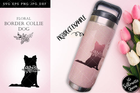 Floral Border Collie Dog svg file for cricut, for silhouette, cut eps, cutting png, cuttable dxf, Instant Download design SVG Loveleen Kaur 