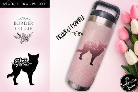 Floral Border Collie Dog svg file for cricut, for silhouette, cut eps, cutting png, cuttable dxf, Instant Download design SVG Loveleen Kaur 
