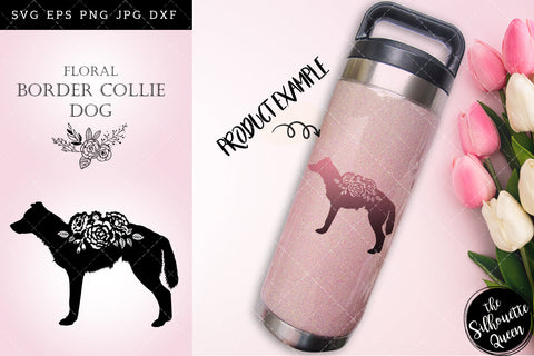 Floral Border Collie Dog svg file for cricut, for silhouette, cut eps, cutting png, cuttable dxf, Instant Download design SVG Loveleen Kaur 