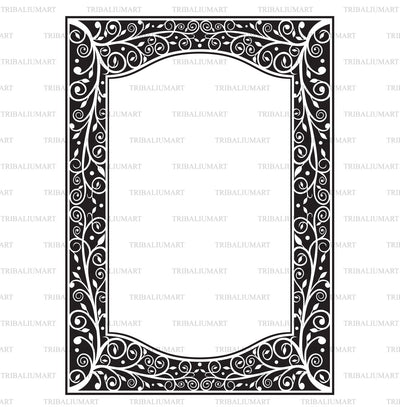 Floral border frame SVG TribaliumArtSF 