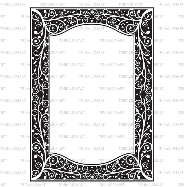 Floral border frame SVG TribaliumArtSF 