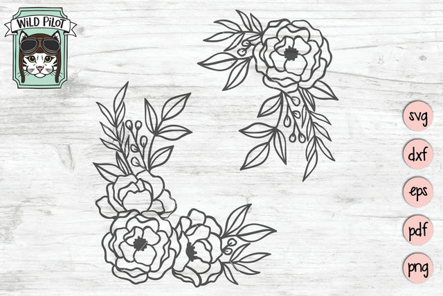 Floral Border SVG Cut File SVG Wild Pilot 