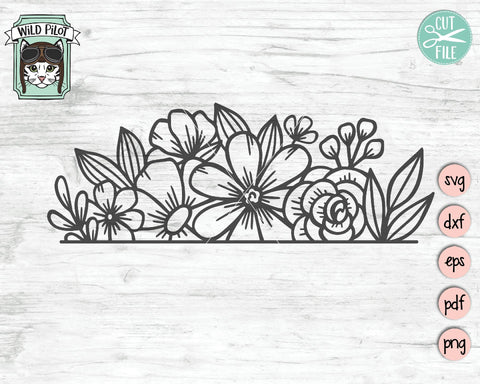 Floral Border SVG Cut File SVG Wild Pilot 