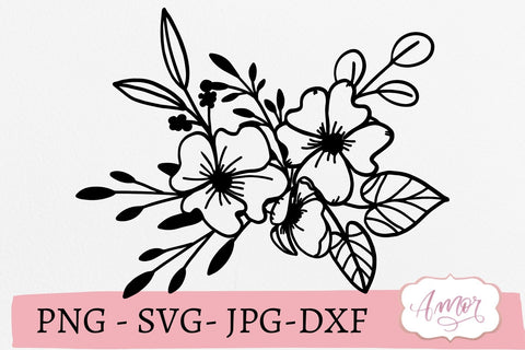 Floral border SVG, floral arrangement SVG SVG Amorclipart 
