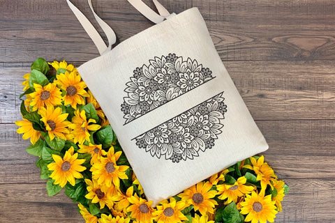 Floral Border SVG, Split Monogram SVG, Floral Split Frame SVG. SVG Elinorka 