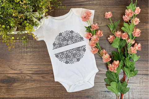 Floral Border SVG, Split Monogram SVG, Floral Split Frame SVG. SVG Elinorka 