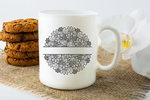 Floral Border SVG, Split Monogram SVG, Floral Split Frame SVG. SVG Elinorka 