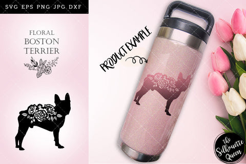Floral Boston Terrier Dog svg file for cricut, for silhouette, cut eps, cutting png, cuttable dxf, Instant Download design SVG Loveleen Kaur 