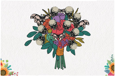Floral Bouquet Skull Sublimation Sublimation Jagonath Roy 