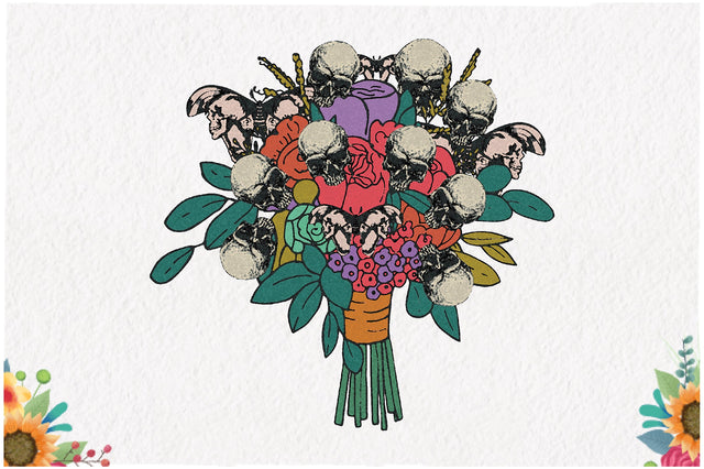 Floral Bouquet Skull Sublimation Sublimation Jagonath Roy 