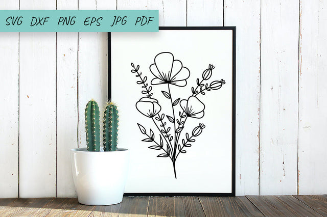 Floral bouquet SVG, Flower SVG, Wildflower SVG Sublimation SVG Irina Ostapenko 