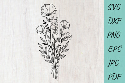 Floral bouquet svg, Wildflower svg, Flower svg SVG Irina Ostapenko 