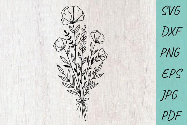 Floral bouquet svg, Wildflower svg, Flower svg SVG Irina Ostapenko 