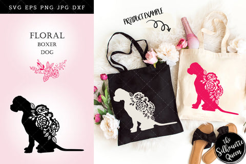 Floral Boxer Dog svg file for cricut, for silhouette, cut eps, cutting png, cuttable dxf, Instant Download design SVG Loveleen Kaur 