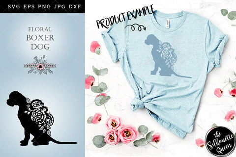 Floral Boxer Dog svg file for cricut, for silhouette, cut eps, cutting png, cuttable dxf, Instant Download design SVG Loveleen Kaur 