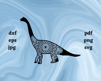 Floral Brachiosaurus SVG Cut File SVG Northern Light SVG 