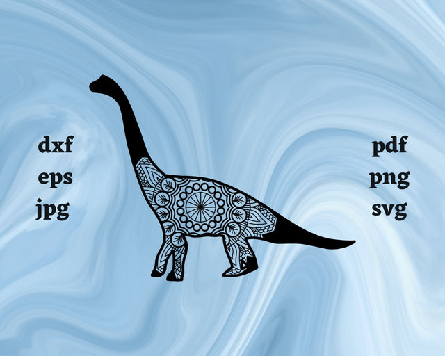 Floral Brachiosaurus SVG Cut File SVG Northern Light SVG 