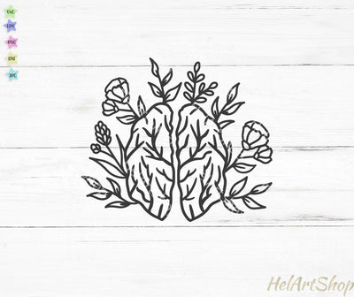 Floral Brain SVG, Mental Health SVG SVG _HelArtShop_ 