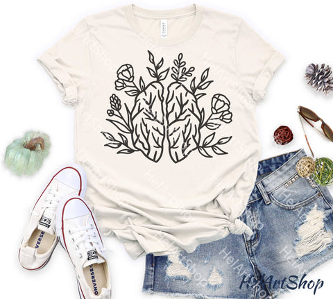 Floral Brain SVG, Mental Health SVG SVG _HelArtShop_ 